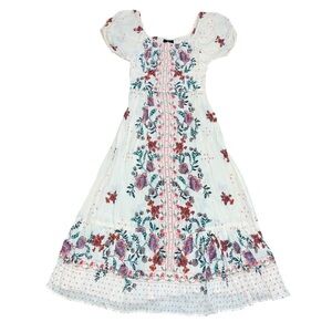 Angie Beige Pink Green Maxi Floral Sundress Festival NWT Ladies Small Boho